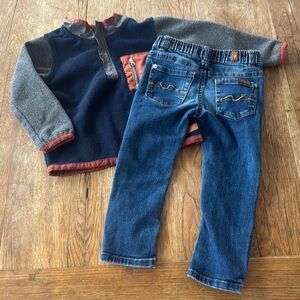 7 for all mankind denim jeans and top 24 months